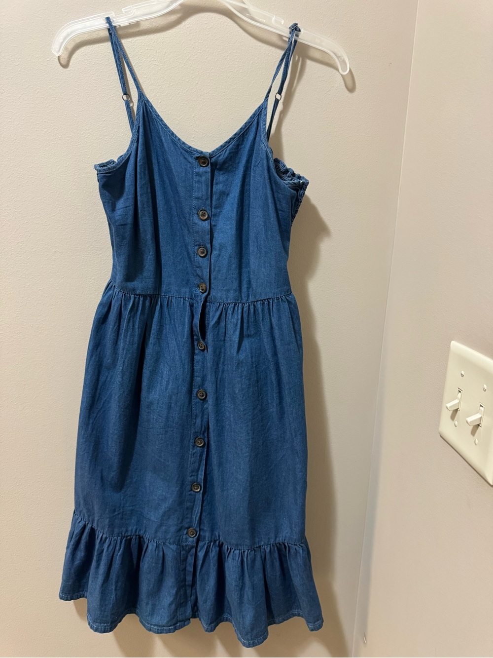 Japna Blue Chambray Top with Smocked Neckline